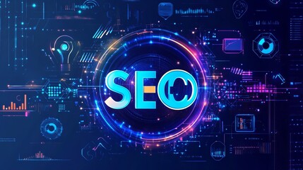 Obraz premium notion of digital marketing technology. Internet, online, advertising, search engine optimization, SEO, and SMM. Generative Ai