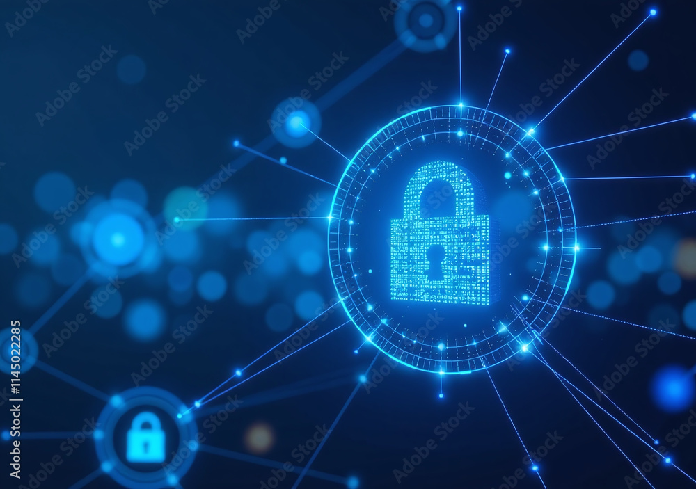 Poster digital blue space connects high speed internet future technology seamless data transfer across netw