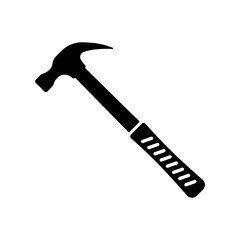Hammer icon. Black silhouette. Side view. Vector simple flat graphic illustration. Isolated object on white background. Isolate.