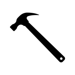 Hammer icon. Black silhouette. Side view. Vector simple flat graphic illustration. Isolated object on white background. Isolate.