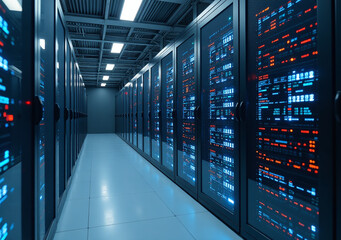 Fototapeta premium high tech factories use industrial servers data centers efficient computing