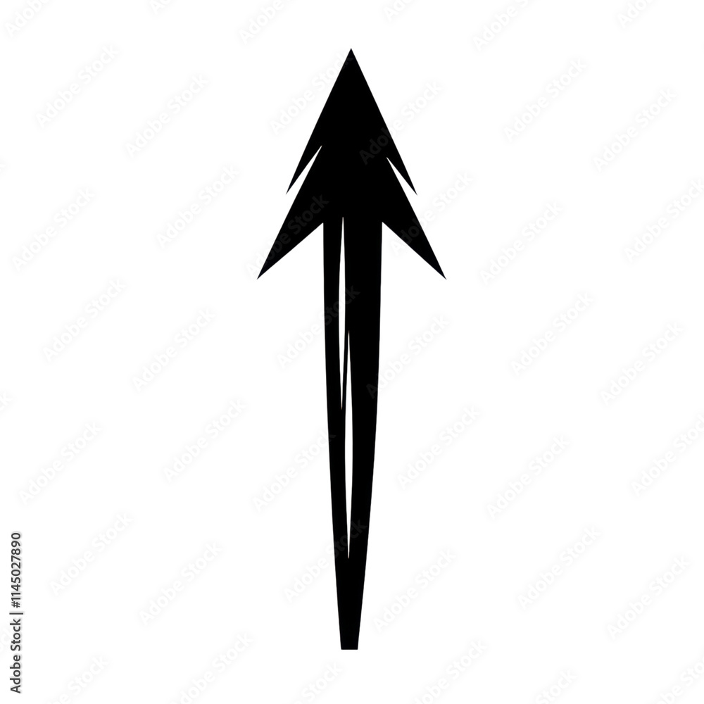 Poster sharp upward-pointing arrow design, sleek and modern, ideal for emphasizing growth or progress, tran