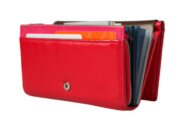 Bank card and wallet with cash, ready for payment. Symbol of convenience and financial management