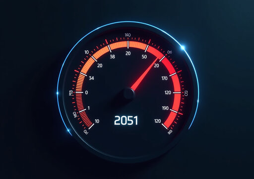 speedometer displays internet connection speeds real time fast efficient online