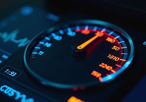 speedometer displays internet connection speeds real time fast efficient online