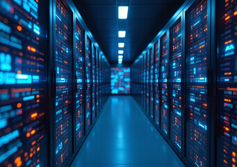 Fototapeta premium technology enhances data storage modern centers innovative background concepts efficient