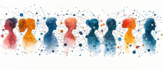 Dynamic talent management strategies for hr professionals virtual recruitment watercolor illustration modern perspective