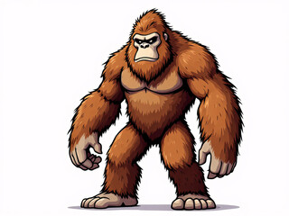 Cartoon illustration of an angry Bigfoot 