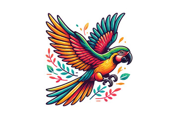 Obraz premium arrot flying color vector illustration with white background