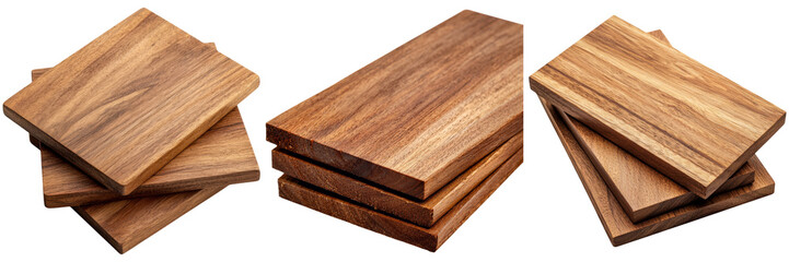Koa wooden planks concept. High contrast wooden panels with beveled edges, showcasing natural grain