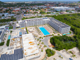 The Rif at Mangrove Beach Corendon Hotel aerial view at Otrobanda, city of Willemstad, Curacao. 