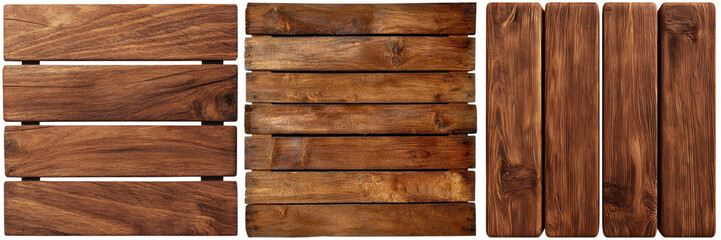 Naklejka premium Koa wooden planks concept. Wooden planks in horizontal layout showcasing deep brown tones and textures