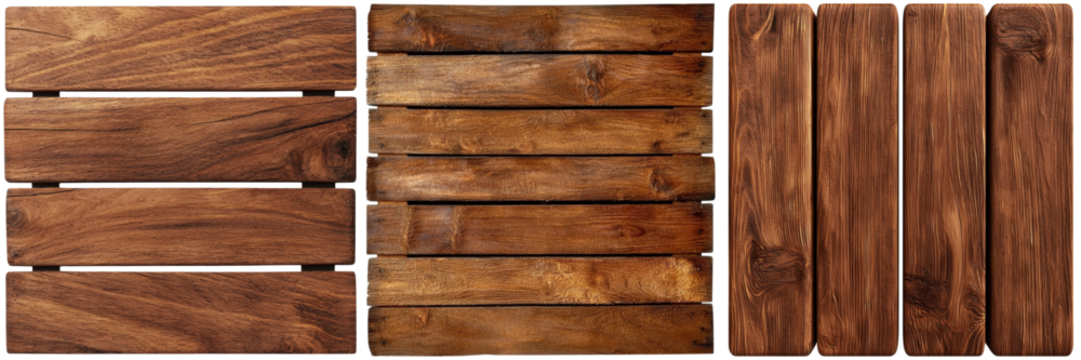 Koa wooden planks concept. Wooden planks in horizontal layout showcasing deep brown tones and textures