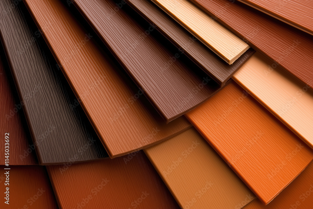 Poster wood-like texture samples displayed in a circular pattern showcasing various brown hues