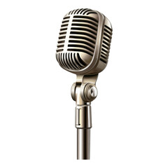 Fototapeta premium Flat microphone icon, simple design, transparent background, suitable for audio-related applications, modern aesthetic, versatile use