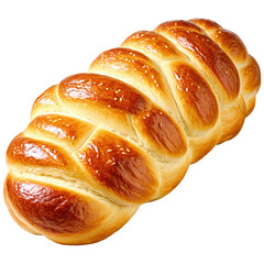 Braided challah bread isolated on transparent background