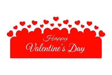 Happy Valentine's Day Typography Silhouette Vector illustration with heart shape isolated on a transparent background