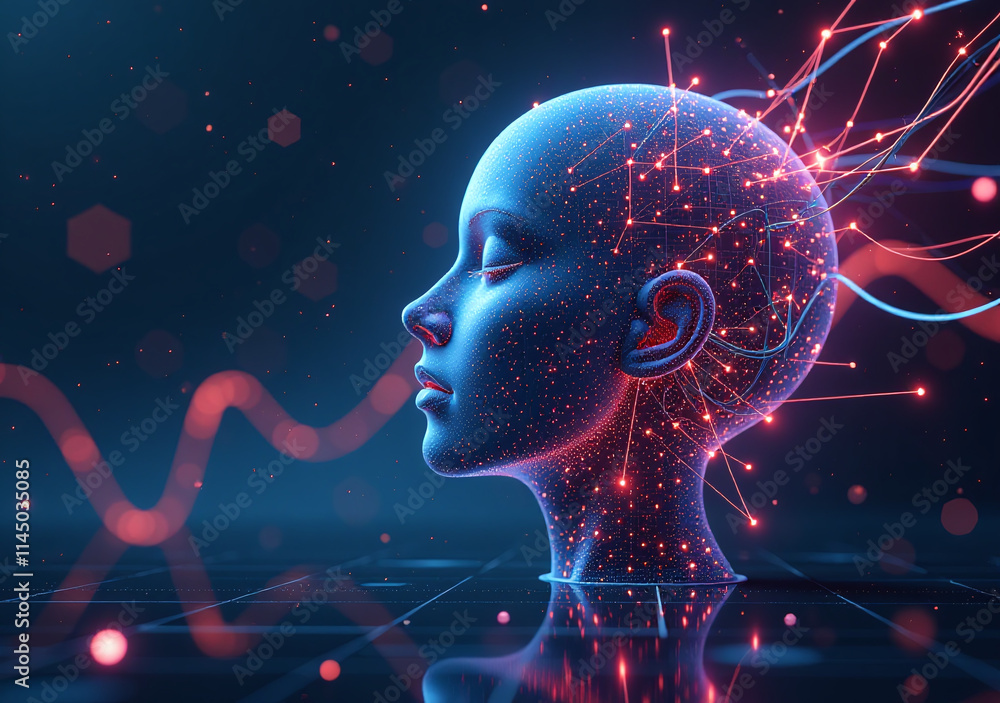 Poster futuristic renders abstract tech concepts cyber backgrounds generative ai