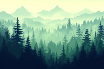 Fototapeta premium misty mountain landscape