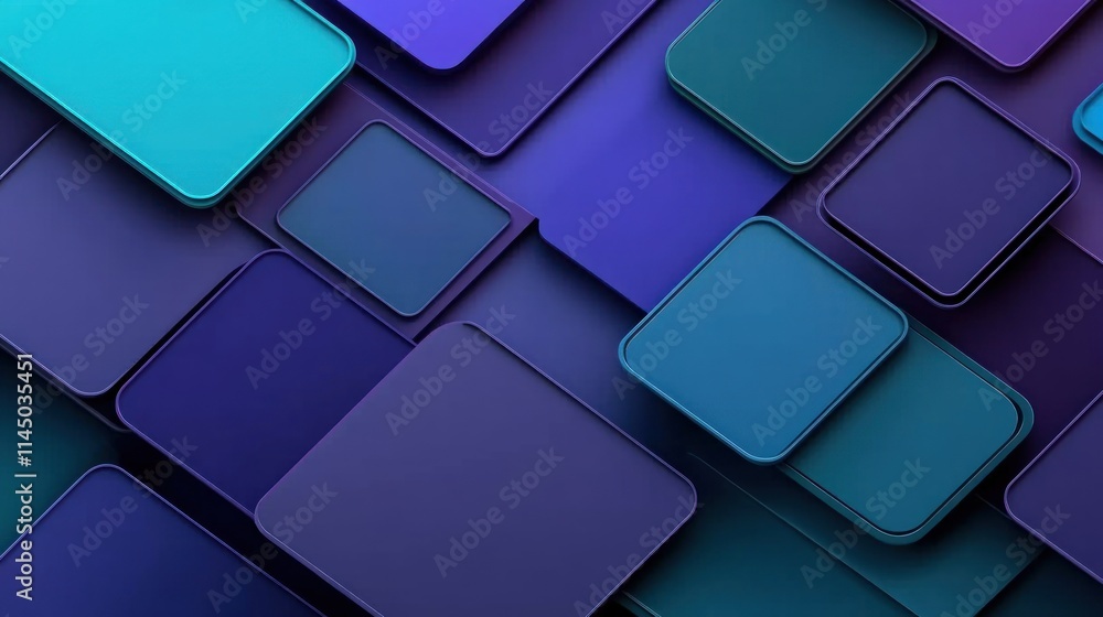 Poster abstract background of overlapping colorful squares.