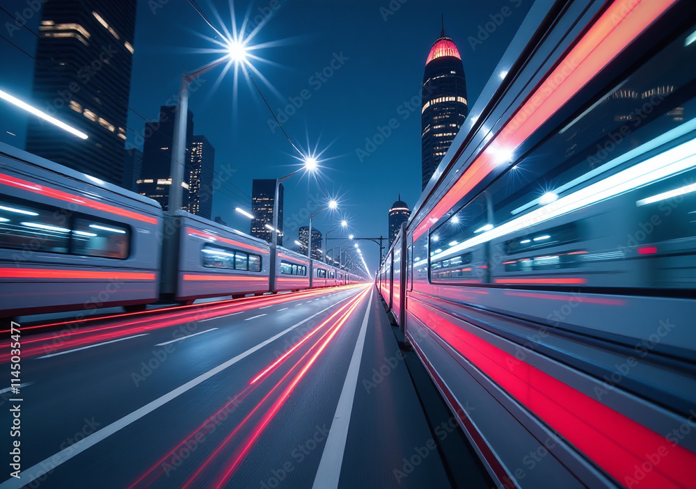 Poster high speed lines feature advanced digital fiber technologies modern architecture