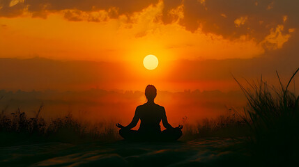 Sunrise meditation scene