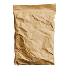 Obraz premium Minimalist snack bag design featuring crinkled texture, transparent background for versatile use, ideal for branding and packaging presentations