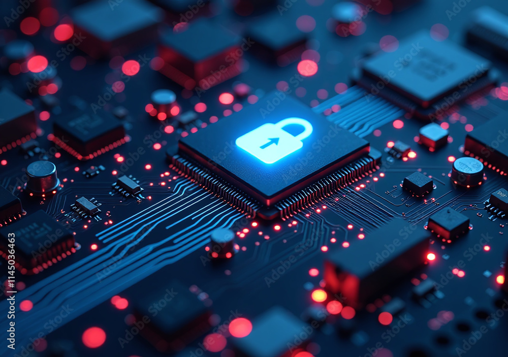 Poster motherboard security combines hardware software ai regulate cyber threats protect login credentials 