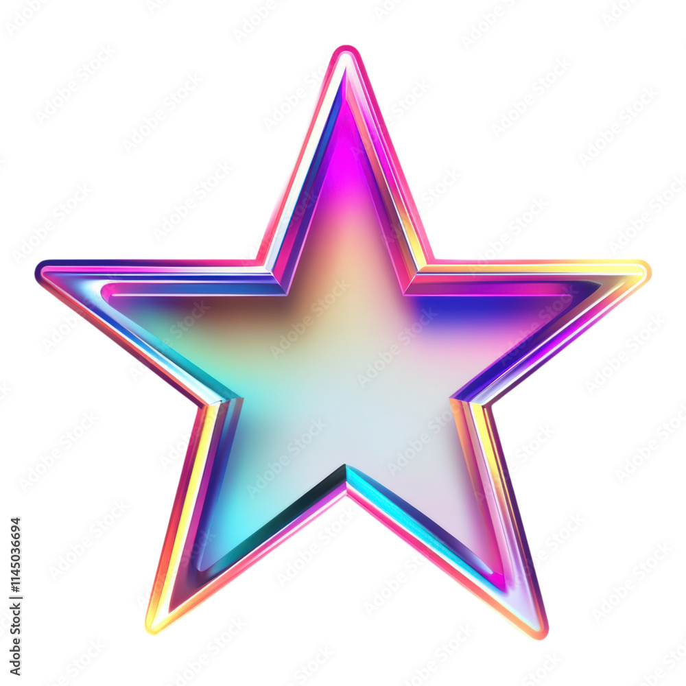 Aufkleber vibrant star icon featuring a smooth gradient glow, designed with a transparent background for versa