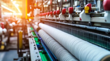 Automated Textile Manufacturing Process in a Modern Factory