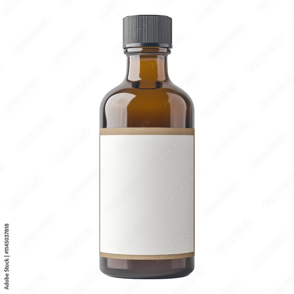 Poster product label mock-up featuring a customizable design space on a transparent background, ideal for b