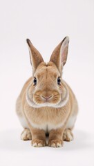 Obraz premium Adorable detailed rabbit stands alone against a pristine white background