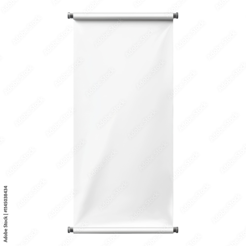 Poster roll-up banner design template featuring customizable blank space for branding, ideal for events and
