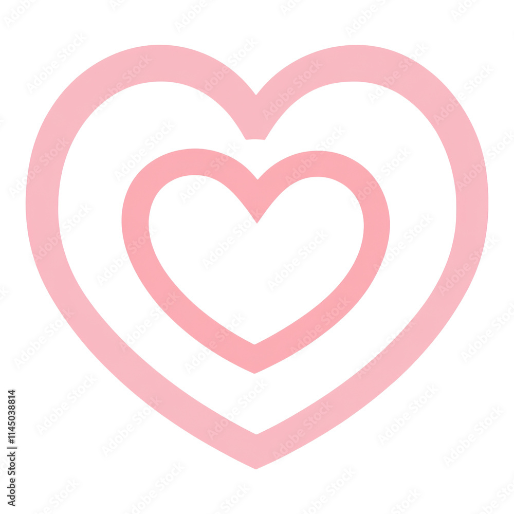 Poster soft pink rounded heart icon, perfect for digital designs, featuring a transparent background for ve