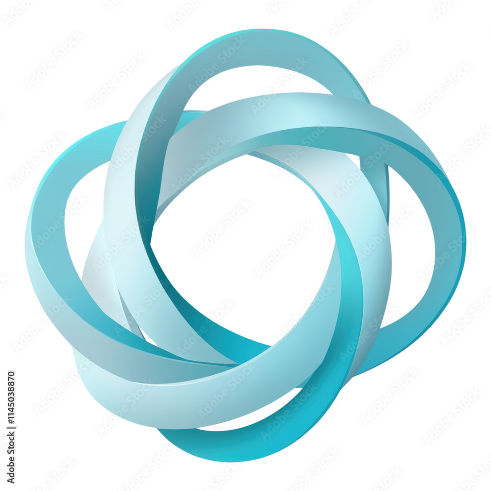 Poster soft blue rounded infinity loop icon, perfect for representing continuity and endless possibilities,