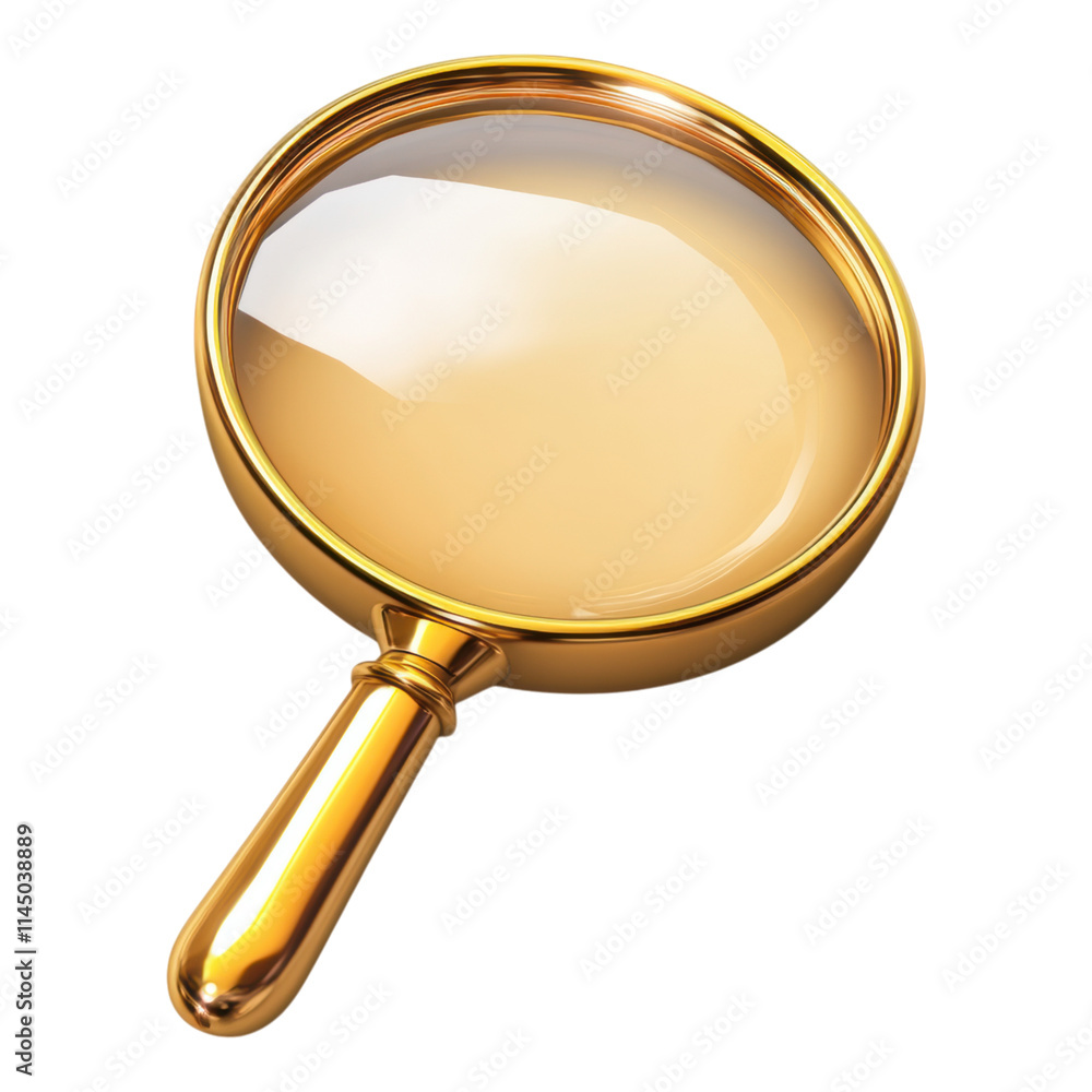 Poster rounded magnifying glass icon, clear design, transparent background, ideal for enhancing user interf