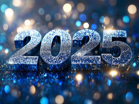 2025: Glitzernde Ziffern f&uuml;r das neue Jahr

