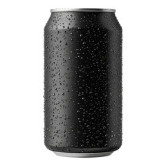 Soft drink can mock-up featuring condensation droplets, ideal for showcasing beverage branding and design concepts on a clear background