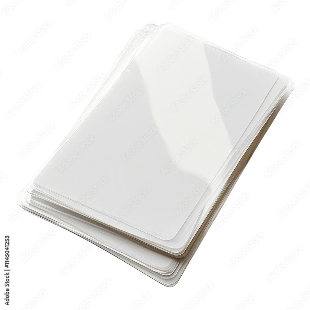 Poster thin rectangular sticker sheet mock-up featuring a transparent background, ideal for showcasing desi