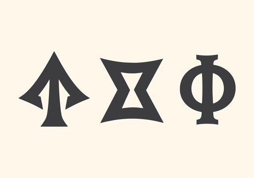 Greek Alphabet Lowercase Vector on Black Colour, Alpha Pi Phi Beta
