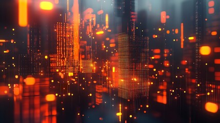 Fototapeta premium An animated 3D presentation template for fans of cryptocurrencies. Generative Ai