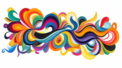 Abstract colored lines on a white background