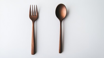 Rustic Wooden Fork and Spoon Set - Exquisite Dining Utensils