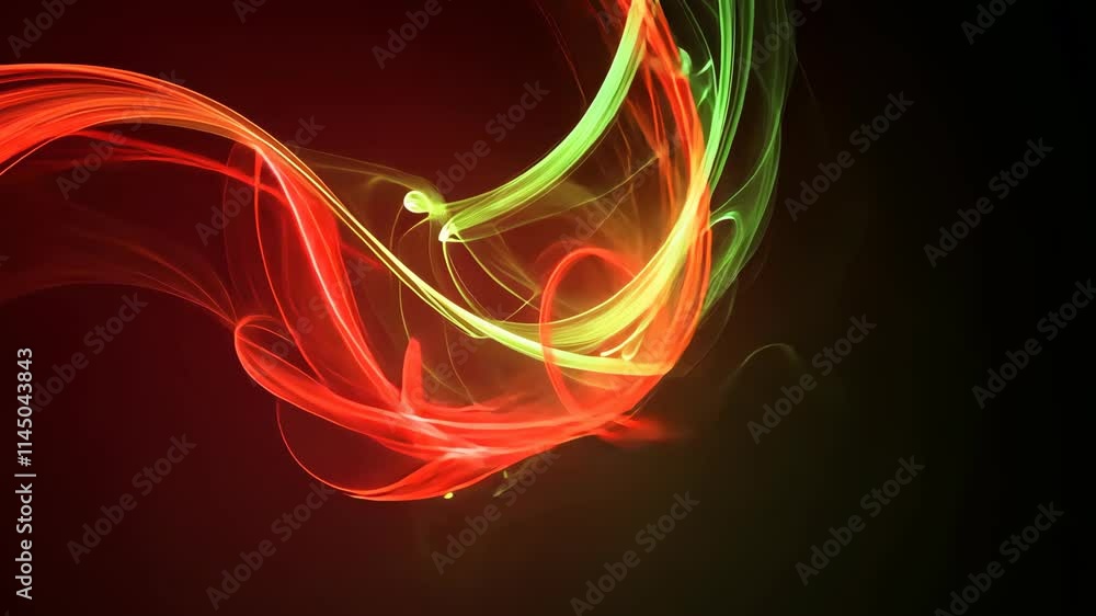 Poster colorful swirling lines create vibrant patterns against a dark background to showcase abstract artwo