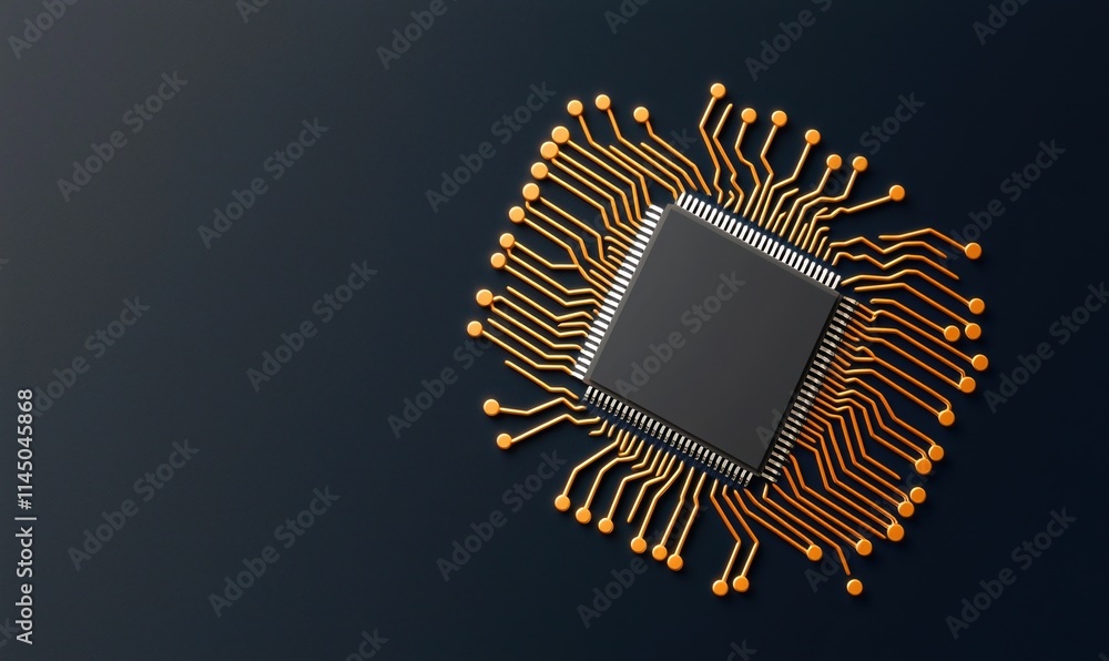 Poster mini ai cpu icon for digital applications highlighting modern technology design elements
