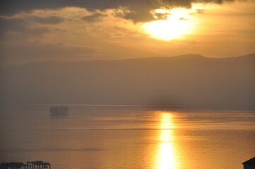 sunset over the sea