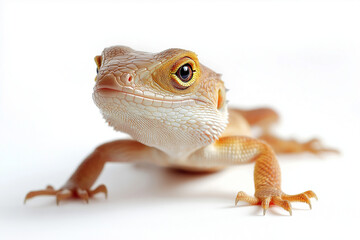 Obraz premium Buntfarbiger Wasseragame Porträt vor weißem Hintergrund