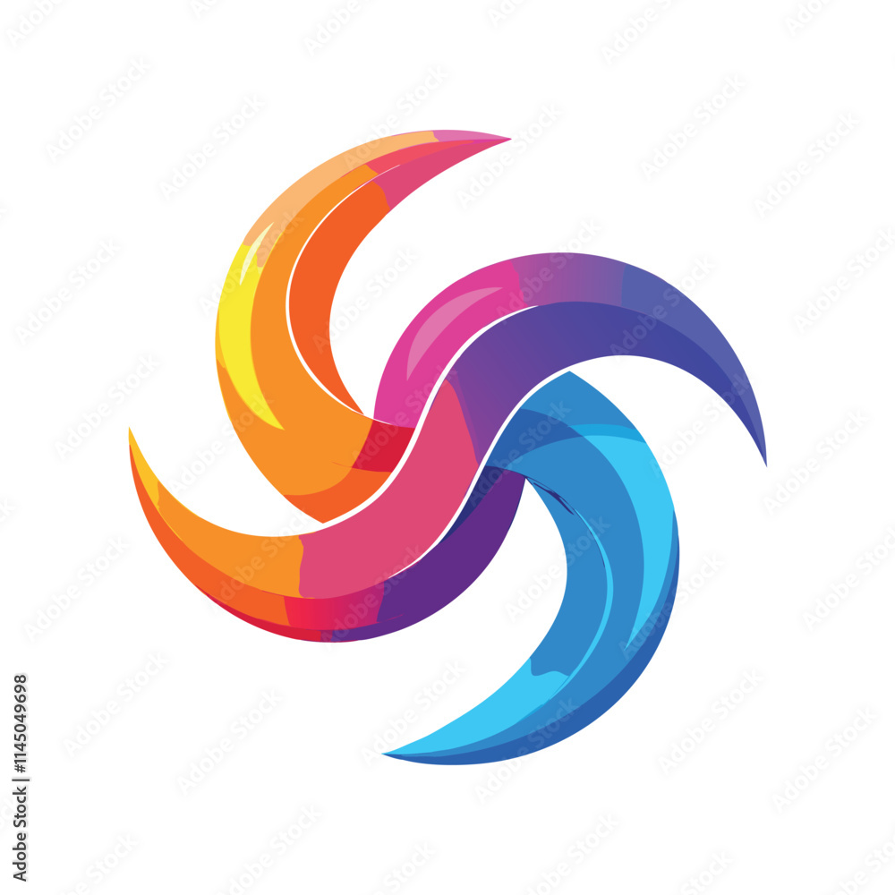 Poster colorful vector design featuring a stylized bird and flowing waves primarily in vibrant hues represe