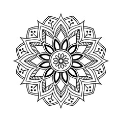 Fototapeta premium Mandala intricate design with pattern art and coloring spiritual