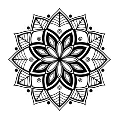 Mandala intricate design with pattern art and coloring spiritual